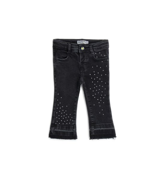 BELL-SHAPED JEANS WITH RHINESTONE