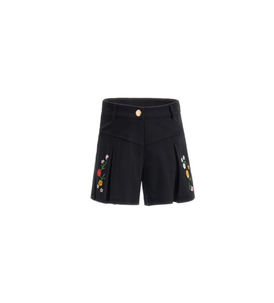 SHORTS WITH EMBROIDERED FLOWERS