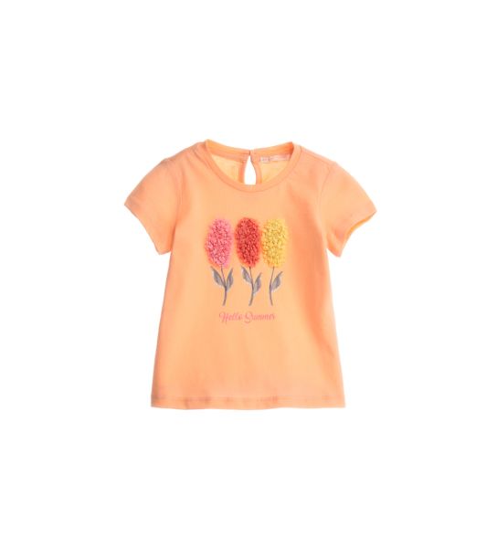 T-SHIRT WITH 3D FLOWERS