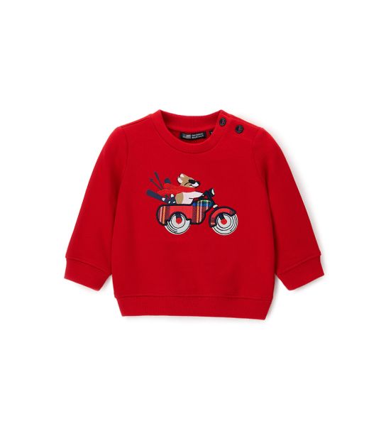 FELPA CON RICAMI E APPLICAZIONI