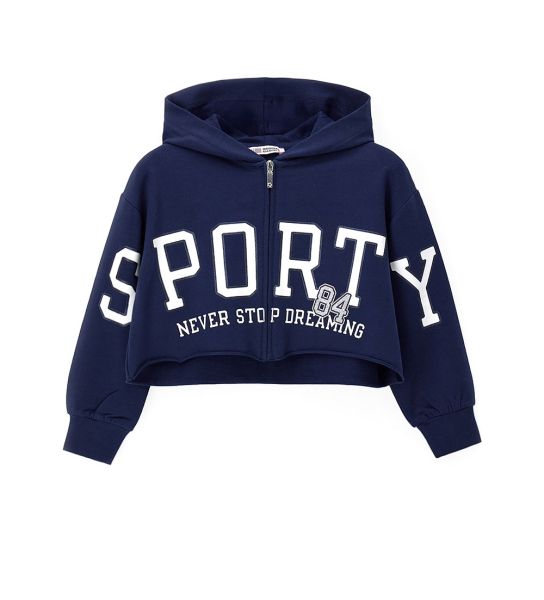 FELPA CROPPED CON ZIP