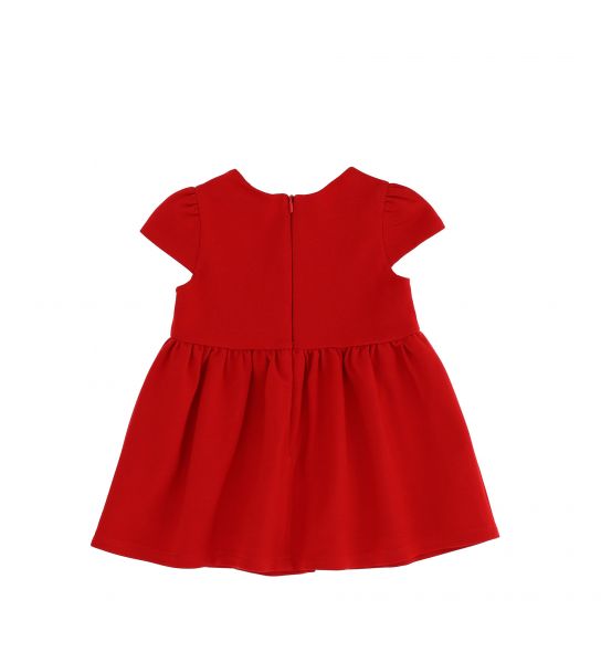DRESS IN PUNTO ROMA AND BOWS