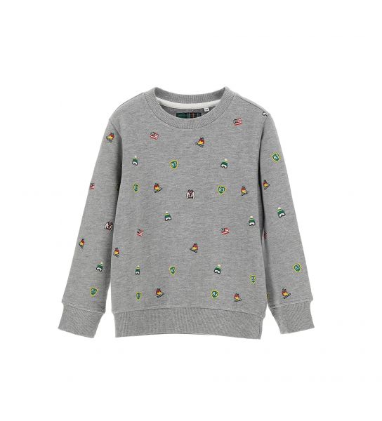 BOY'S ALL-OVER PATTERNED SWEATSHIRT