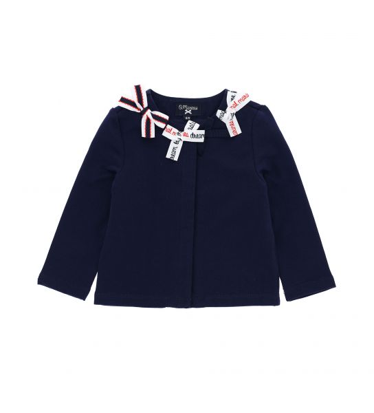 SWEAT JACKET IN STRETCH COTTON AND BOWS