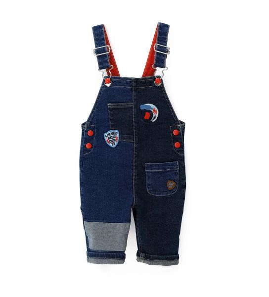 DUNGAREES WITH PATCHWORK PROCESSING