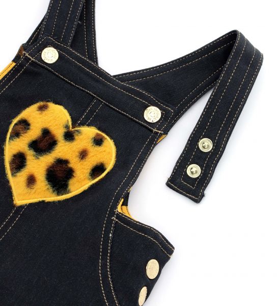 DUNGAREES WITH ECO FUR MOTIFS