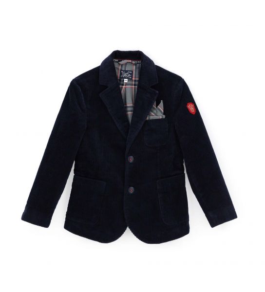 VELVET JACKET WITH 2 BUTTONS OPENING
