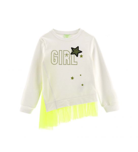 SWEATSHIRT WITH TULLE INSERTS