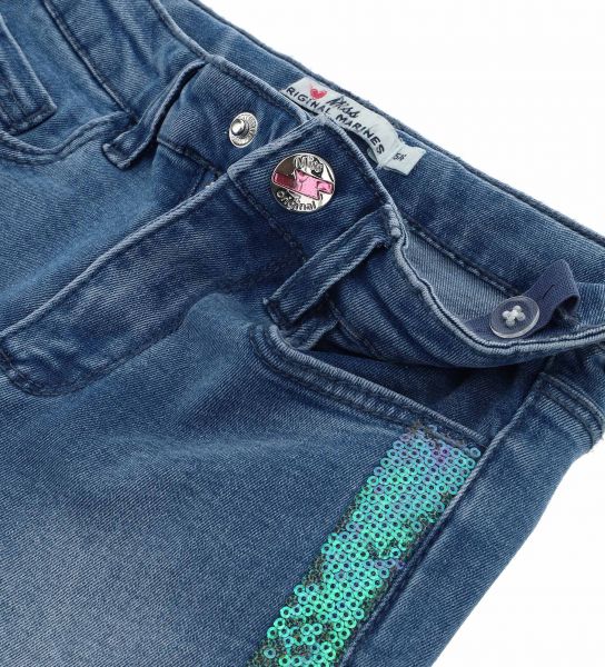 JEANS WITH SEQUIN SIDE BANDS