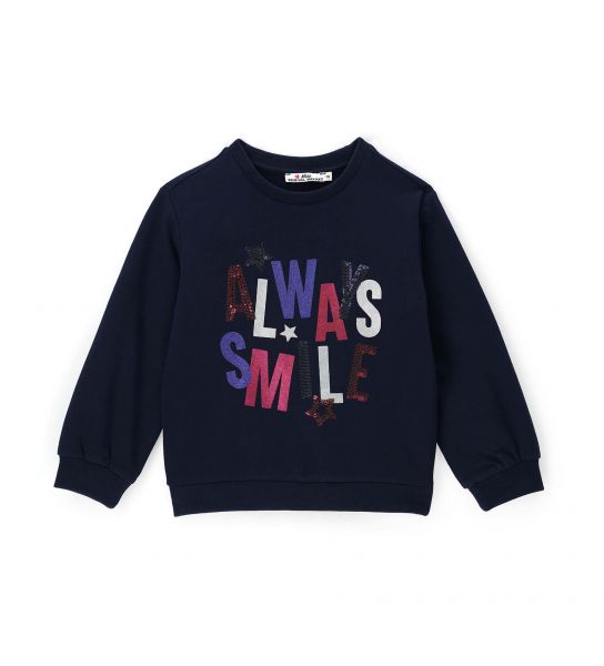 SWEATSHIRT WITH PRINTS, GLITTERS AND SEQUINS