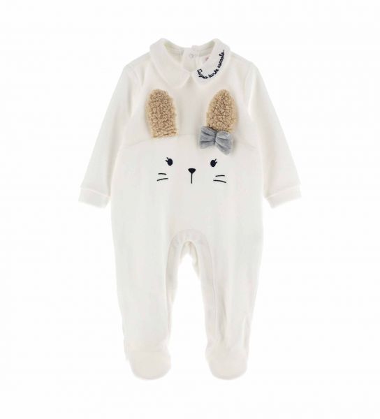 COTTON CHENILLE JUMPSUIT WITH BOW
