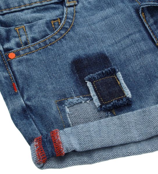 BERMUDA IN DENIM 5 POCKETS AND PATCHES