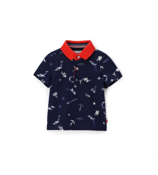 NEWBORN POLO IN PIQUET WITH SHORT SLEEVE