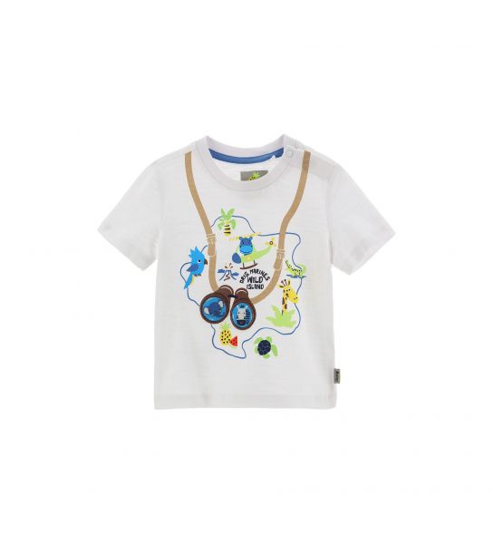 SHORT SLEEVE T-SHIRT WITH PRINT AND EMBROIDERY