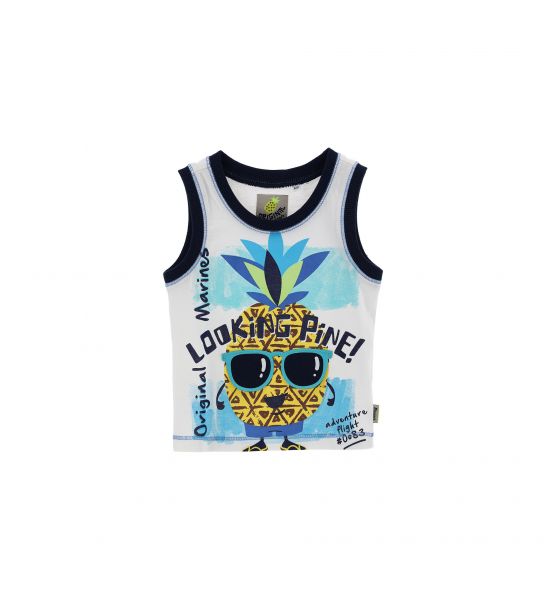 TANK TOP WITH PRINT AND PATCH