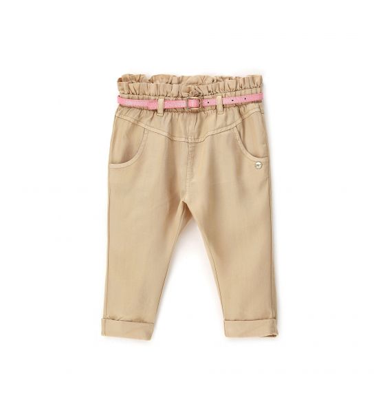 PAPERBAG SOFT FABRIC TROUSERS WITH ELASTIC WAIST