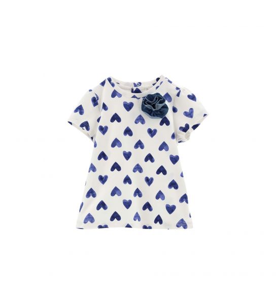 SHORT SLEEVE COTTON T-SHIRT WITH PRINT / FLOWER