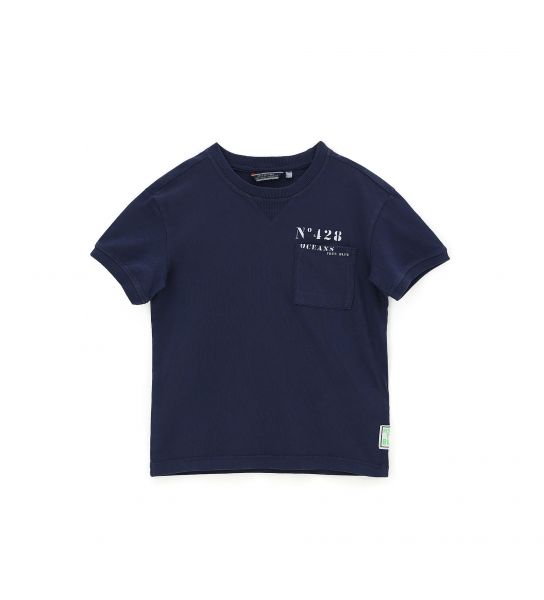 SHORT SLEEVE COTTON T-SHIRT WITH FRONT POCKET