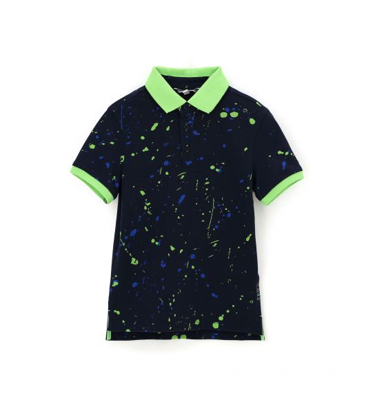 POLO PIQUET SHORT SLEEVE COTTON WITH ALL OVER PRINT