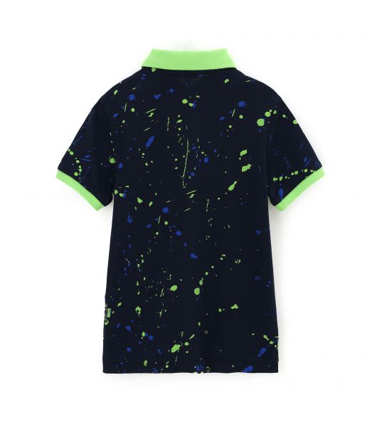 POLO PIQUET SHORT SLEEVE COTTON WITH ALL OVER PRINT