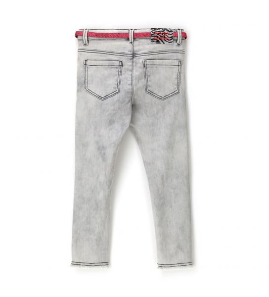 ELASTICIZED JEANS WITH GLITTER