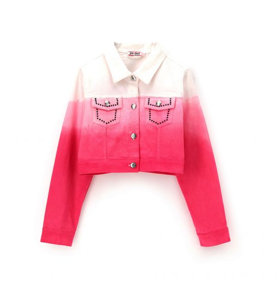 COTTON JACKET WITH COLORFUL PEARLS