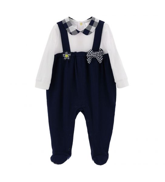 COTTON JUMPSUIT WITH BOW AND PATCH