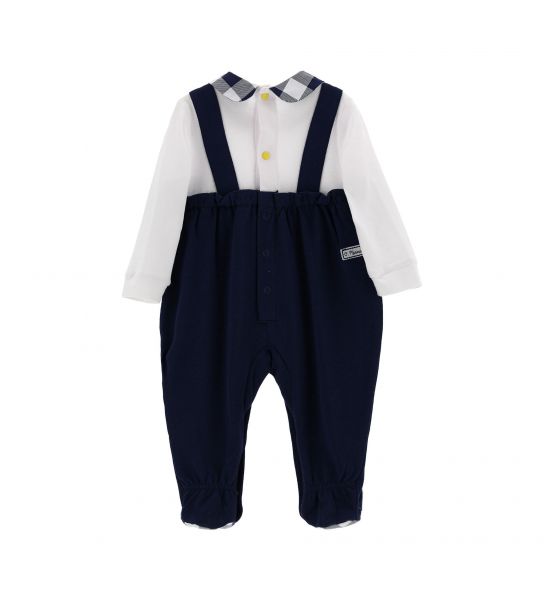 COTTON JUMPSUIT WITH BOW AND PATCH