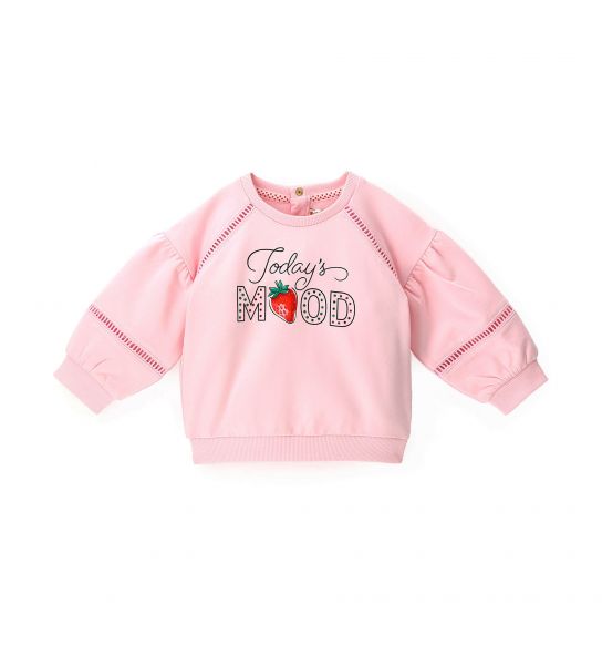 SWEATSHIRT IN COTTON WITH LONG PUFF SLEEVES