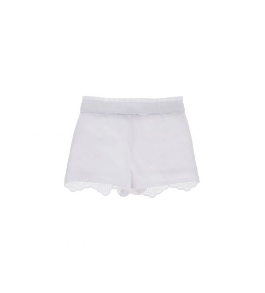 SHORTS IN PERFORATED EMBROIDERED COTTON