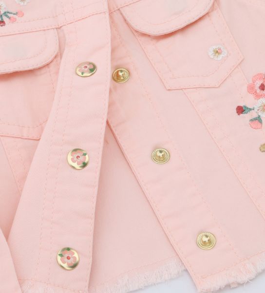 COTTON JACKET WITH EMBROIDERED FLOWERS
