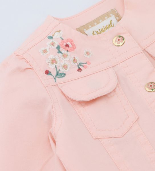 COTTON JACKET WITH EMBROIDERED FLOWERS