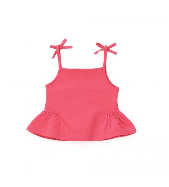 TANK TOP IN COTTON WITH FAKE BOW
