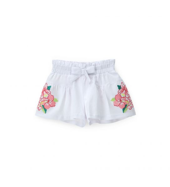 COTTON SHORTS WITH FAKE BOW