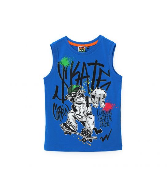 COTTON TANK TOP WITH FRONT PRINT