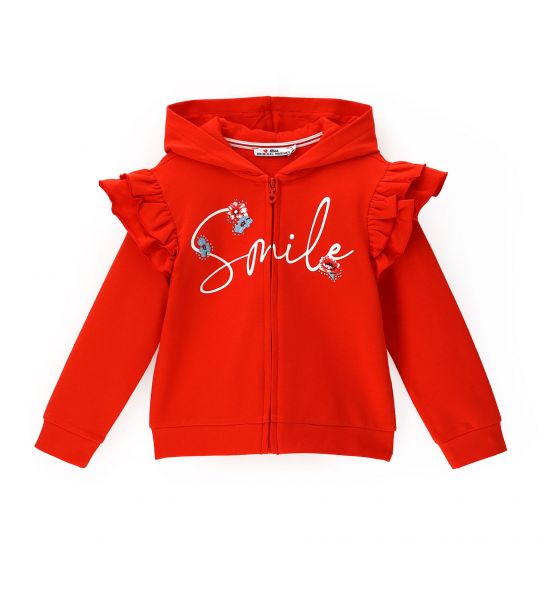 SWEATSHIRT WITH PRINT WITH EMBROIDERY AND RHINESTONES
