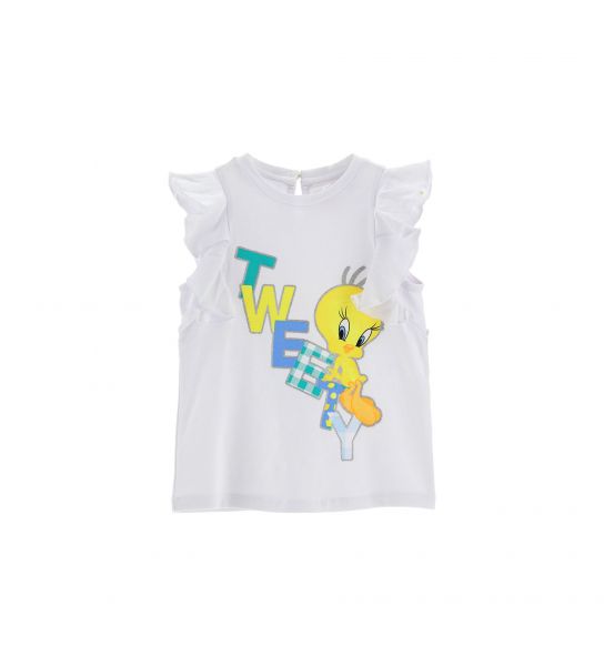TANK TOP T-SHIRT WITH GLITTER FRONT