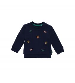 COTTON SWEATSHIRT WITH PRINT AND EMBROIDERY IN FRONT