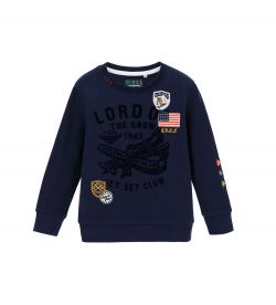 COTTON SWEATSHIRT WITH EMBROIDERED PATCHES