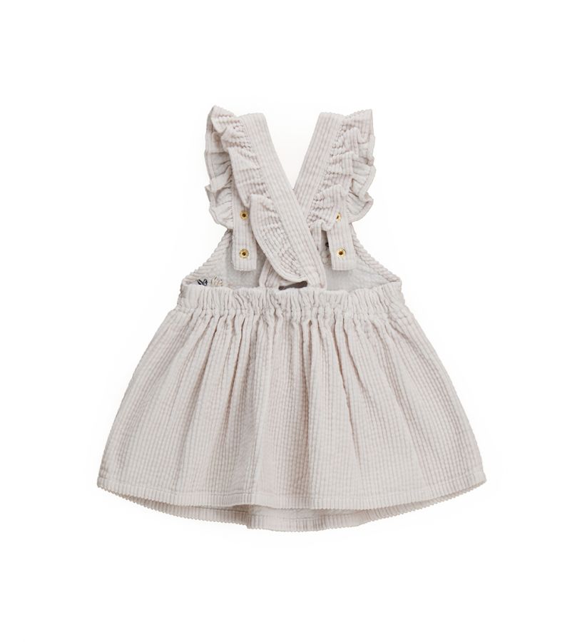 Baby Girl - Velvet dungaree dress