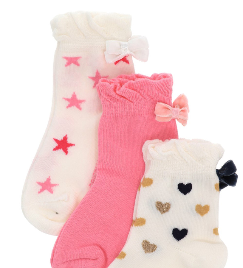 Newborn - Tri-pack socks with bow