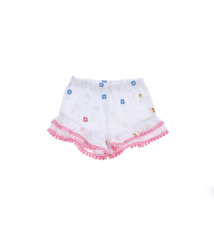 Baby girl - Embroidered cotton shorts