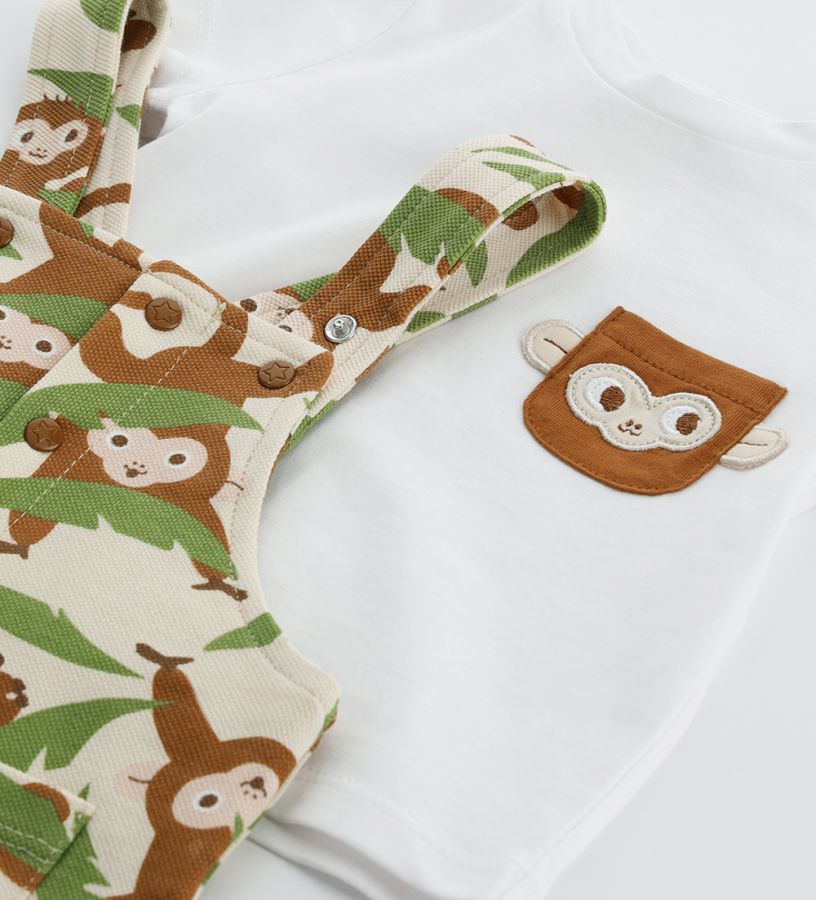 Newborn - T-shirt and dungarees