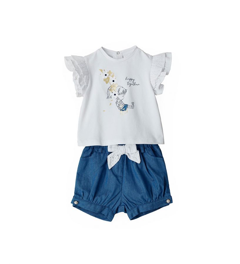 Baby Girl - Set: T-shirt and shorts