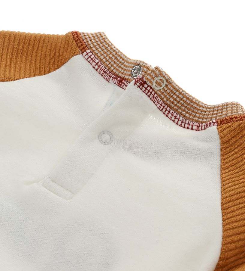 Newborn - Cotton sweatshirt with striped effect