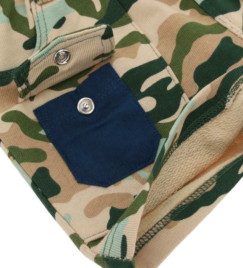 Newborn - Bermuda shorts in allover cotton fleece