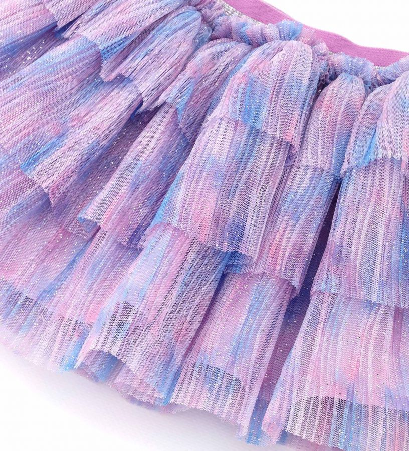 Baby girl - Pleated skirt in lurex tulle