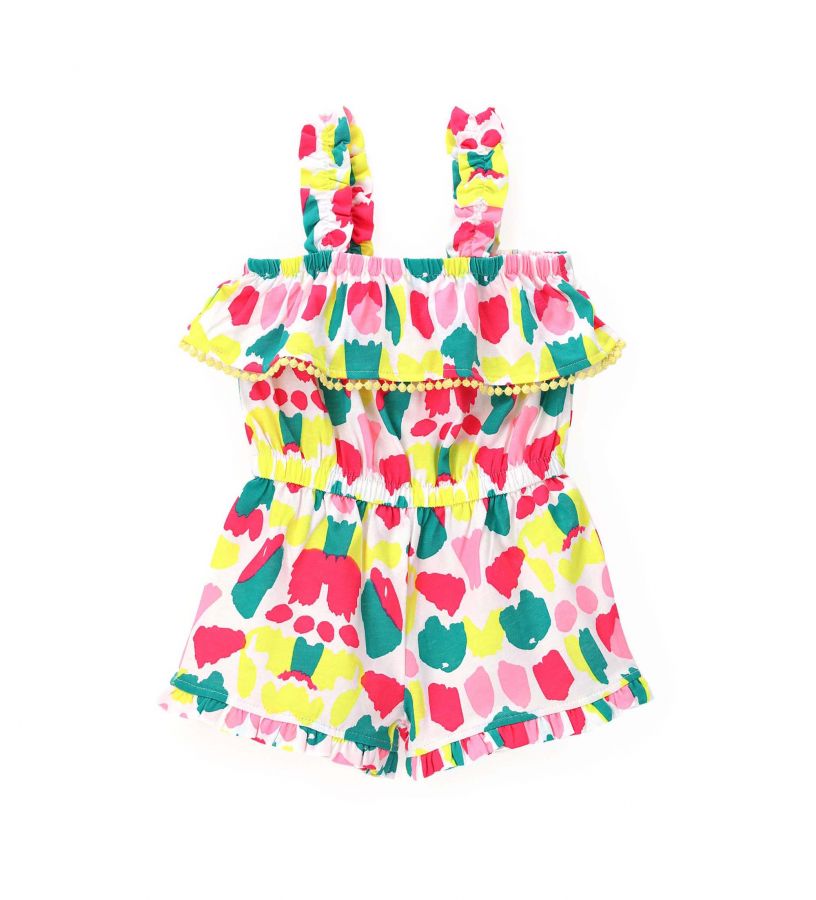 Baby girl - Dungarees short cotton suit