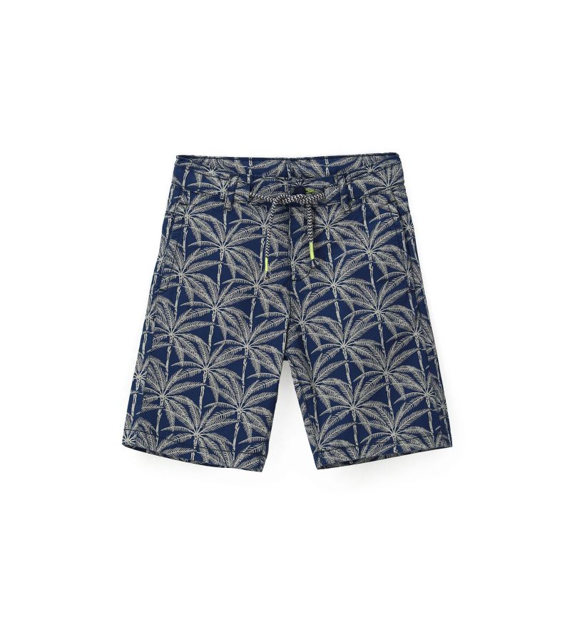 Boys - All-over printed cotton Bermuda shorts