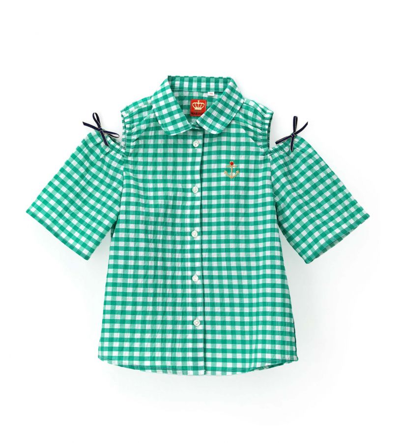 Girls - Shirt with lurex thread embroidery
